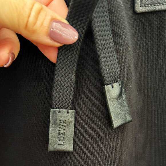 LOEWE Black Leather Patch Hoodie XS Excellent condition - Picture 7 of 10